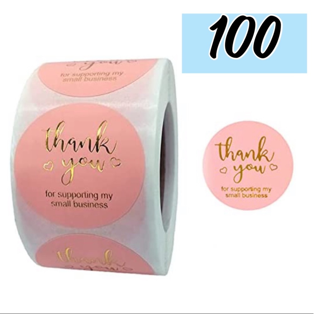 100 Thank you stickers 1”